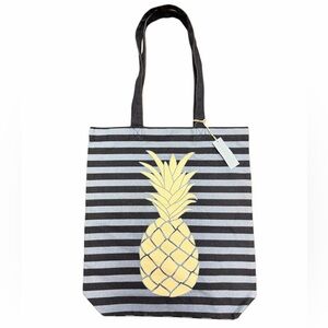 NWT Talbots Striped Blue Pineapple Tote